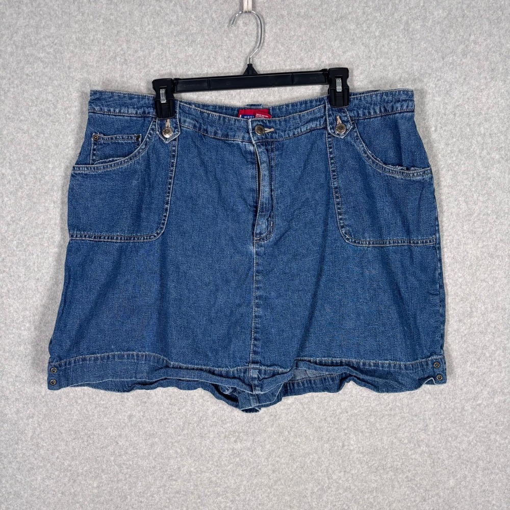 Vintage Westport Jean Skort‎ Size 20 Utility Skirt Shorts Elastic Waist 90s GORP